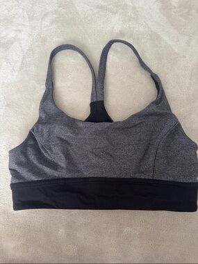 lululemon athletica Gray and Black Racerback Sports Bra